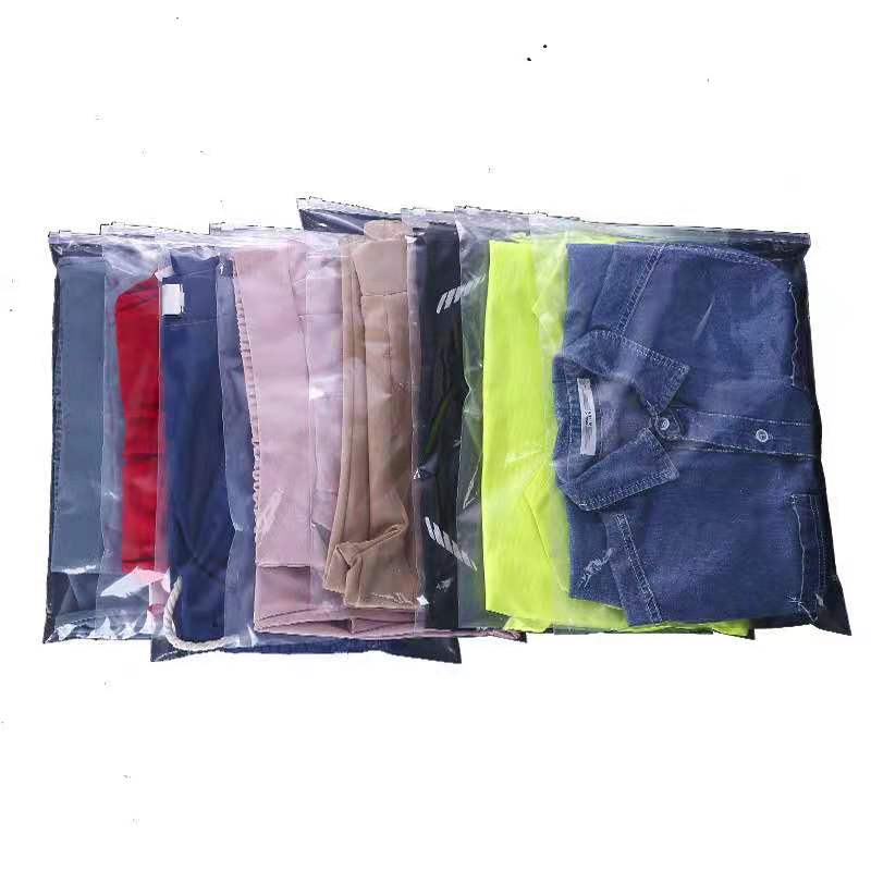 Customized Printed Packaging Pvc PE Bag Tshirt Clothes Packaging Slider Ziplock Clothing Plastic